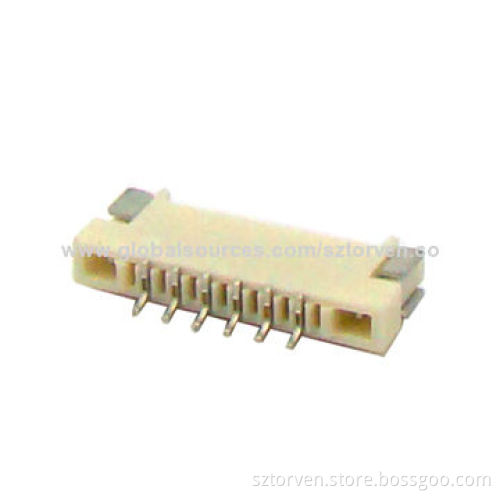 FPC 1.0mm SMT and Right Angle In-line Type Side Entry Connector with 0.5A Current Rating